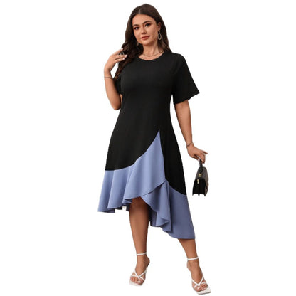 Plus Size Color Block A-Line Dress - Plus Size XL-4XL - View 4