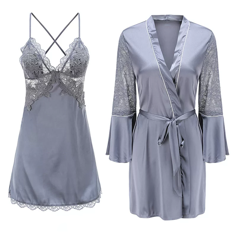 Plus Size Sexy Lace Suspender Nightgown