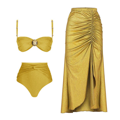 Plus Size Bikini Wrap Skirt Set - Plus Size XL-4XL - View 1