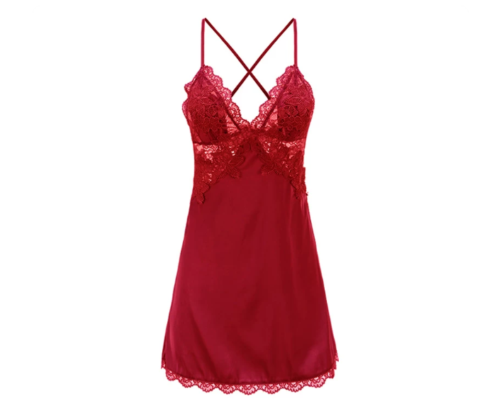 Plus Size Sexy Lace Suspender Nightgown