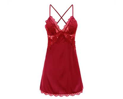 Plus Size Sexy Lace Suspender Nightgown — styled view