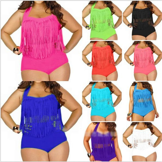 Plus Size Fringe Bikini Swimwear Set