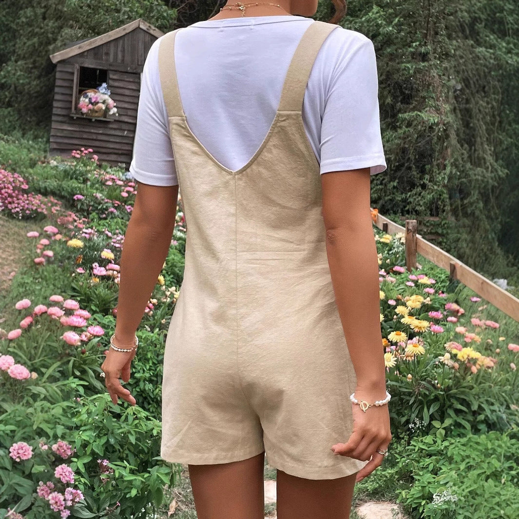 casual breathable maternity shorts adjustable waistband with suspenders five-quarter length - Plus Size Clothing