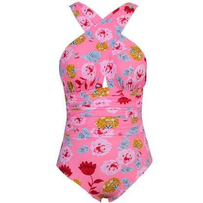 Plus Size One-Piece Swimsuit Floral - Plus Size Clothing