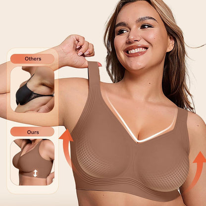 Plus Size Seamless Non-Wire Push-Up Bra Full Coverage — close-up detail