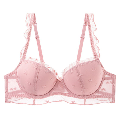 Plus Size Underwire Lace Bra Minimizing Support - Plus Size Clothing