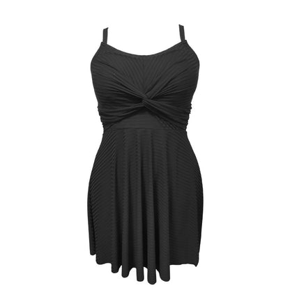 Plus Size Solid Sleeveless Two-Piece Swimwear - Plus Size XL-4XL - View 1
