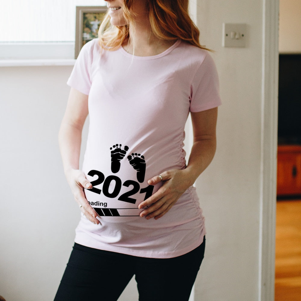 Plus Size Baby Loading Maternity T Shirt