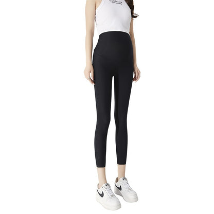 Plus Size Seamless Pregnancy Leggings with Belly Support - Plus Size Clothing