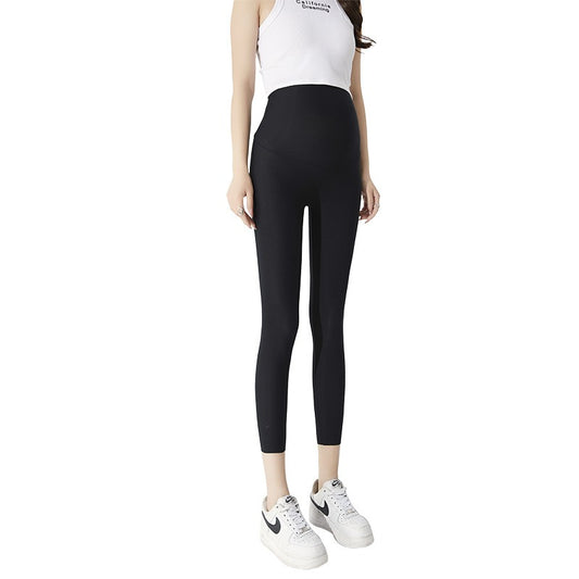 Plus Size Seamless Pregnancy Leggings with Belly Support