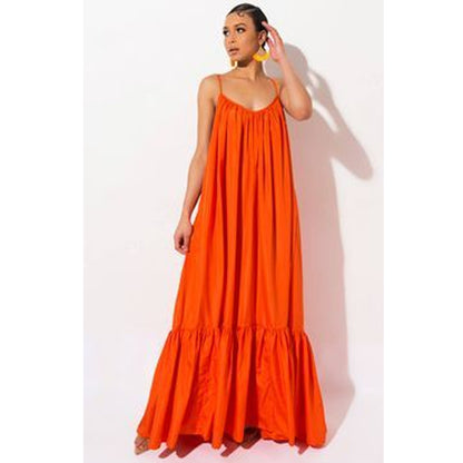 Sexy Strapless Sleeveless Long Flowy Maxi Dress for Women - Maternity Beach Dress - Plus Size Clothing