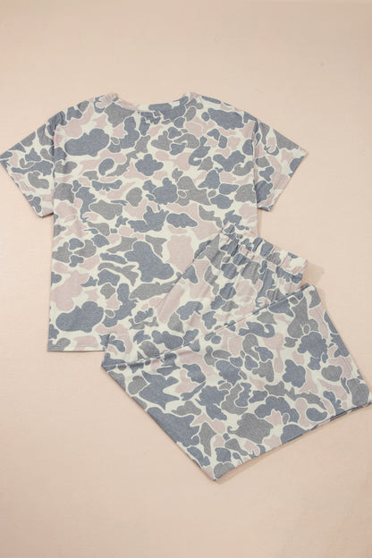 Plus Size Camouflage Print 2pcs Outfit Set - Plus Size XL-4XL - View 3