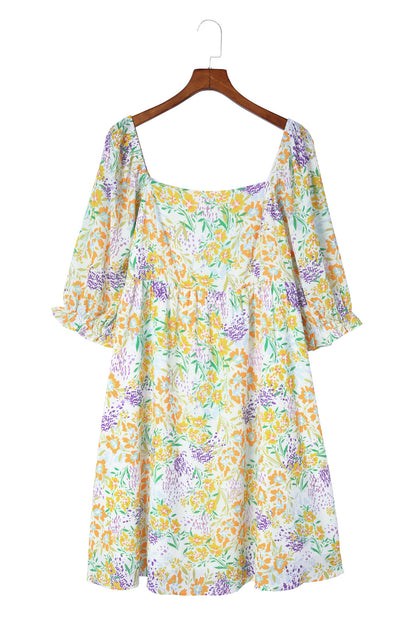 Plus Size Floral Babydoll Dress - Plus Size XL-4XL - View 20