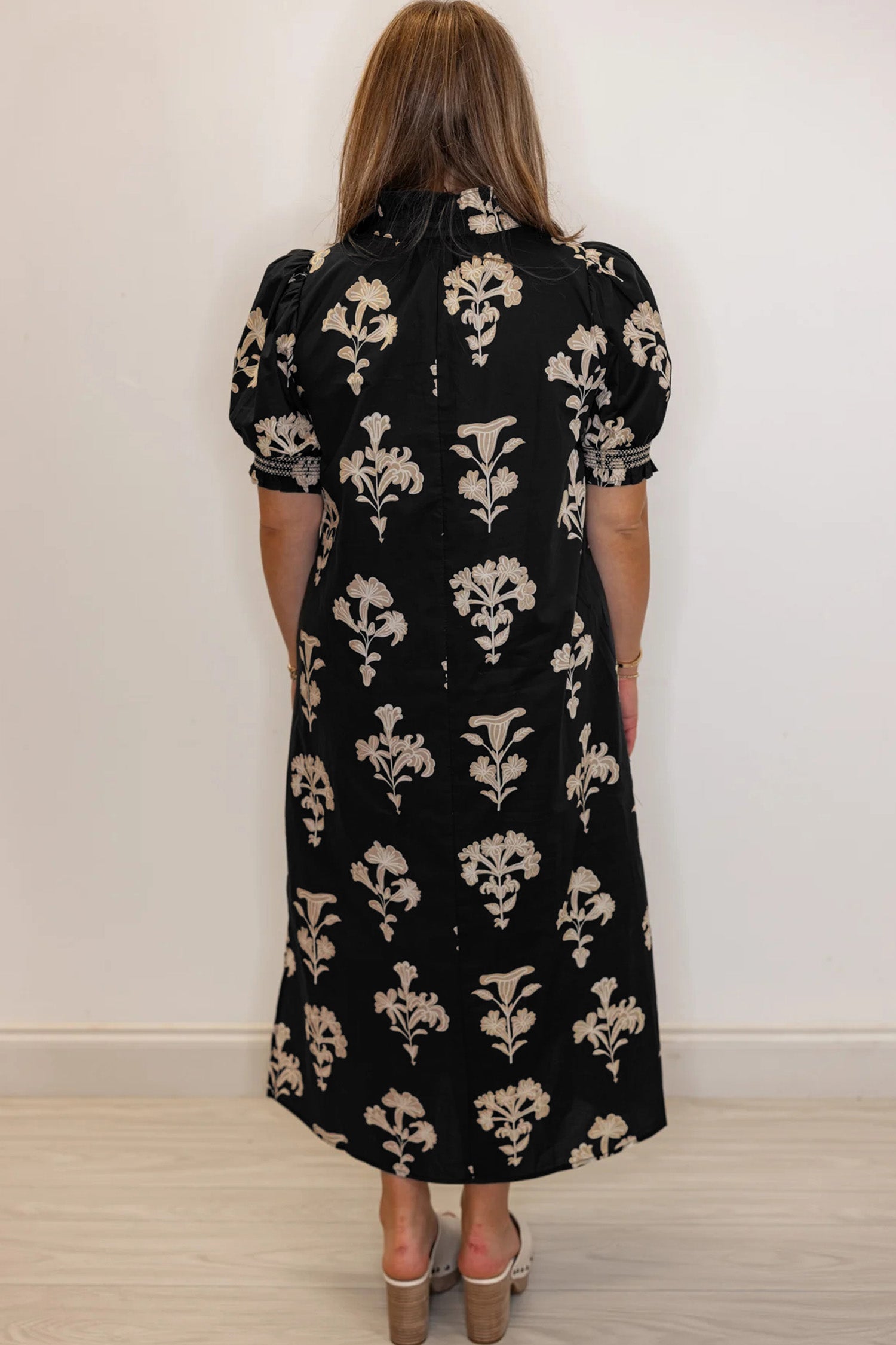 Plus Size Floral Print Frilled Collar Maxi Dress - Plus Size XL-4XL - View 2