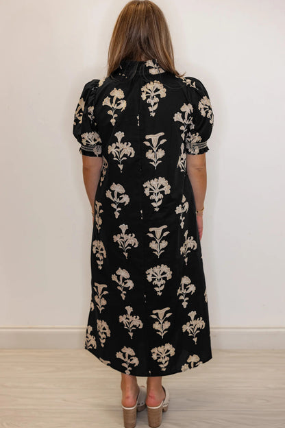 Plus Size Floral Print Frilled Collar Maxi Dress - Plus Size XL-4XL - View 2