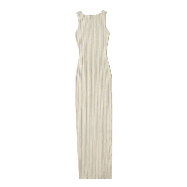 Plus Size Summer Sleeveless Elegant Knitted Maxi Dress