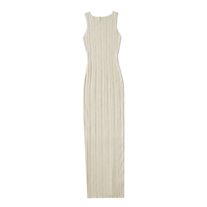 Plus Size Summer Sleeveless Elegant Knitted Maxi Dress