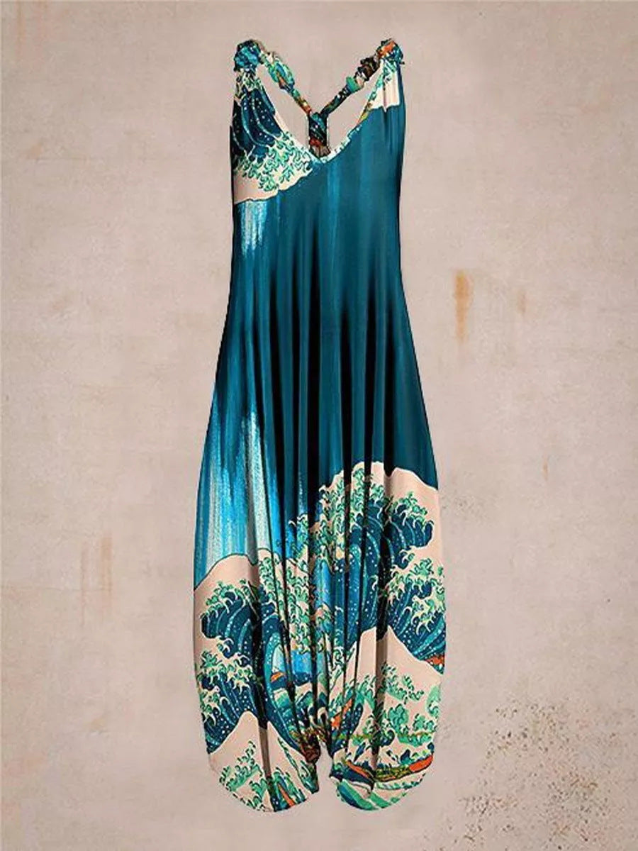 Plus Size Wide-Leg Suspender Jumpsuit