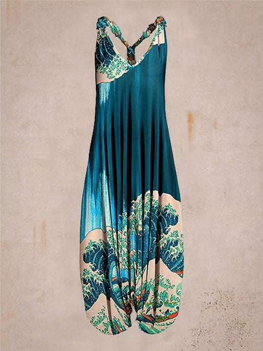 Plus Size Wide-Leg Suspender Jumpsuit