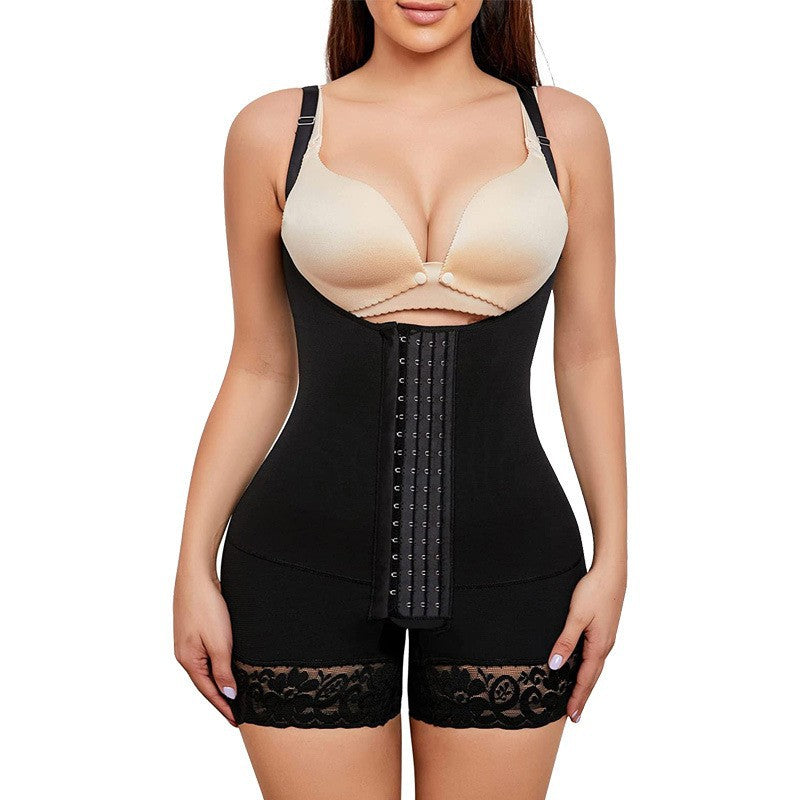 Plus Size 4-Breasted Mesh One-Piece Shapewear