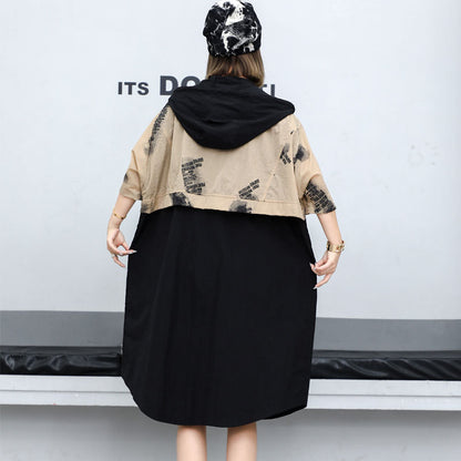 Plus Size Color Block Windbreaker Jacket