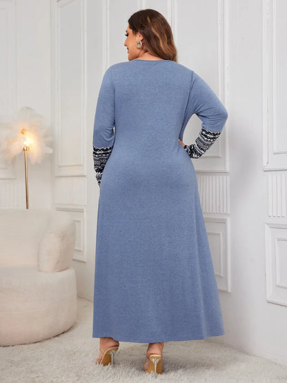 Plus Size Long Sleeve Dress - Plus Size XL-4XL - View 2