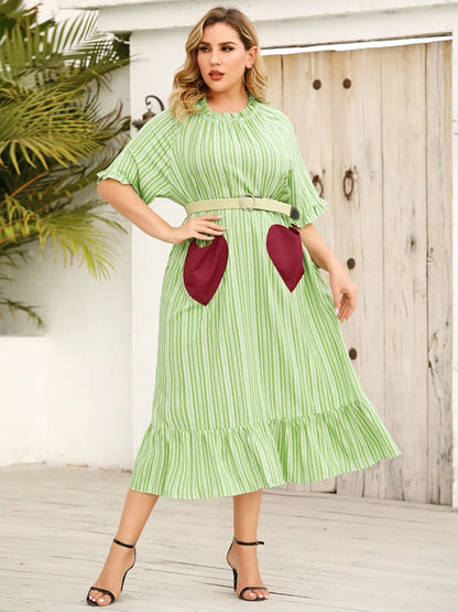Plus Size Heart Half Sleeve Dress - Plus Size XL-4XL - View 7