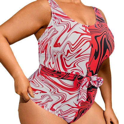 Plus Size One-Piece Swimsuit Tummy Control - Plus Size Clothing