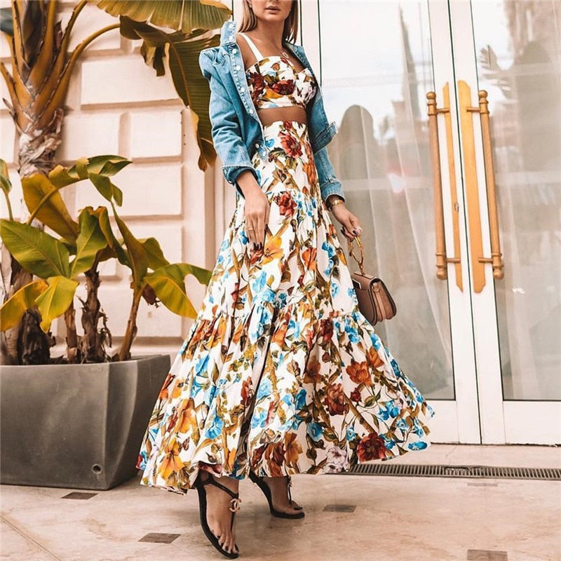 Plus Size Bohemian A-Line Maxi Beach Dress