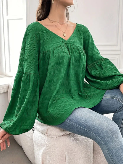 Plus Size Long-Sleeve Solid Shirt - Plus Size XL-4XL - View 5