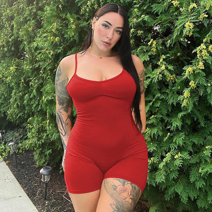 Plus Size Backless Strap Jumpsuit