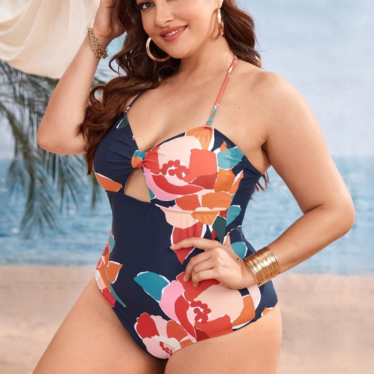 Plus Size Printed One-Piece Swimsuit