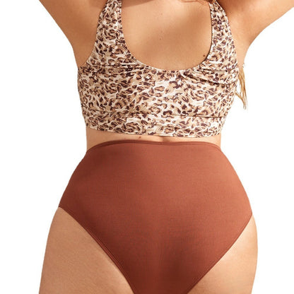 Plus Size Leopard Maternity Swimsuit - Plus Size XL-4XL - View 2