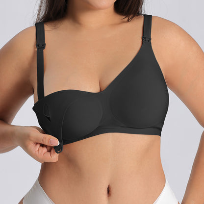 Plus Size Maternity Nursing Bra Front Button Seamless — close-up detail