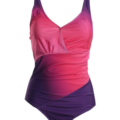 Plus Size Tummy-Control One-Piece Swimsuit - Plus Size Clothing