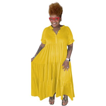 plus-size-casual-button-dress