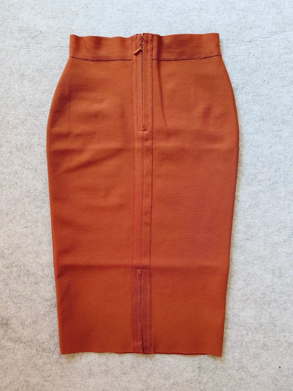 Plus Size Bandage Pencil Midi Skirt
