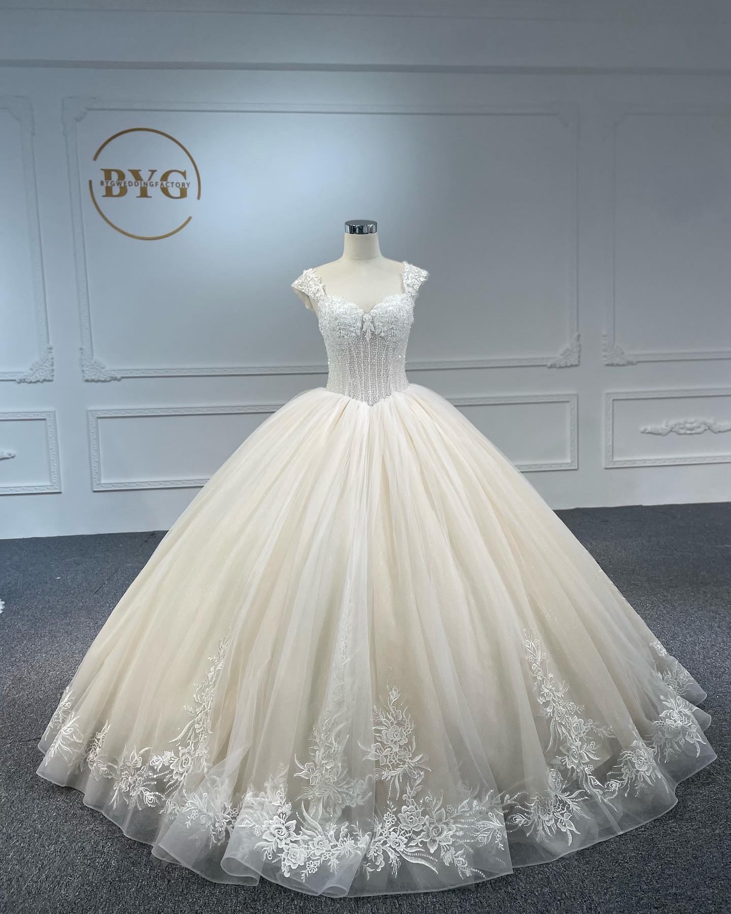 Plus Size Beaded Ball Gown Wedding Dress