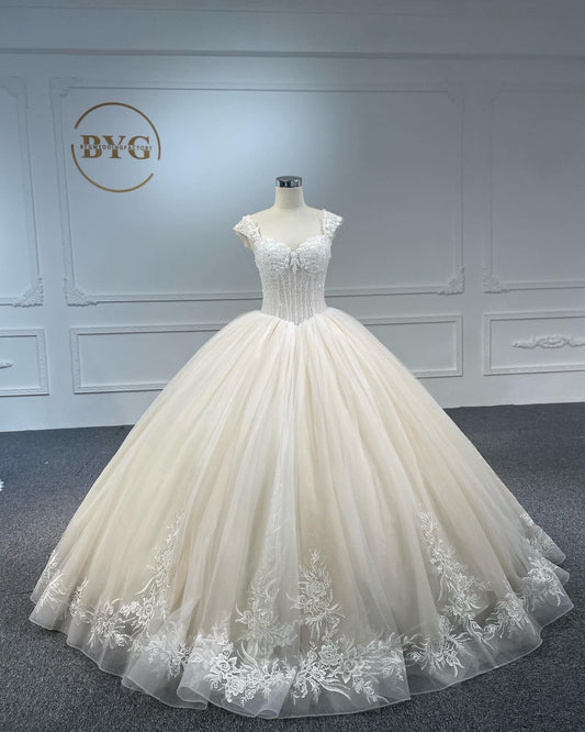 Plus Size Beaded Ball Gown Wedding Dress