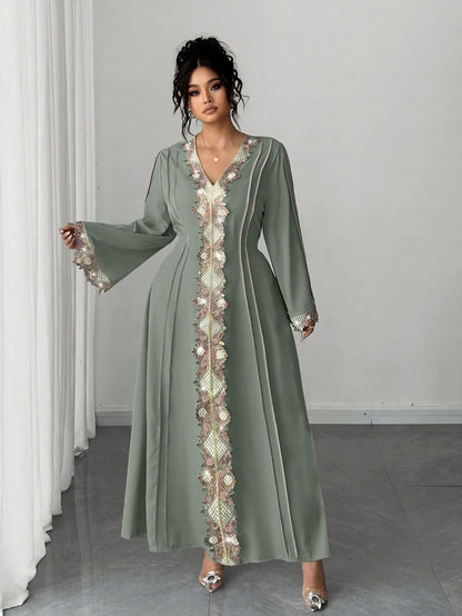 Plus Size Elegant Vintage Lace Maxi Dress - Plus Size XL-4XL - View 7