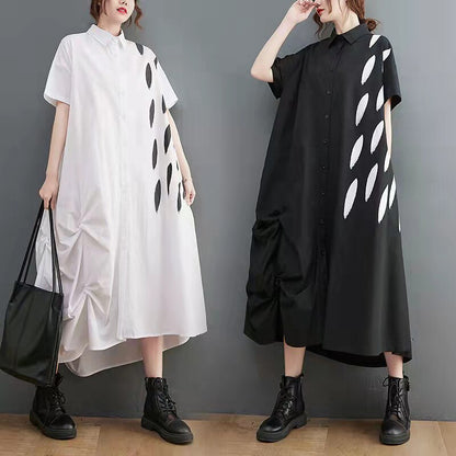 Plus Size Printed Short Sleeve Midi Dress - Plus Size Clothing
