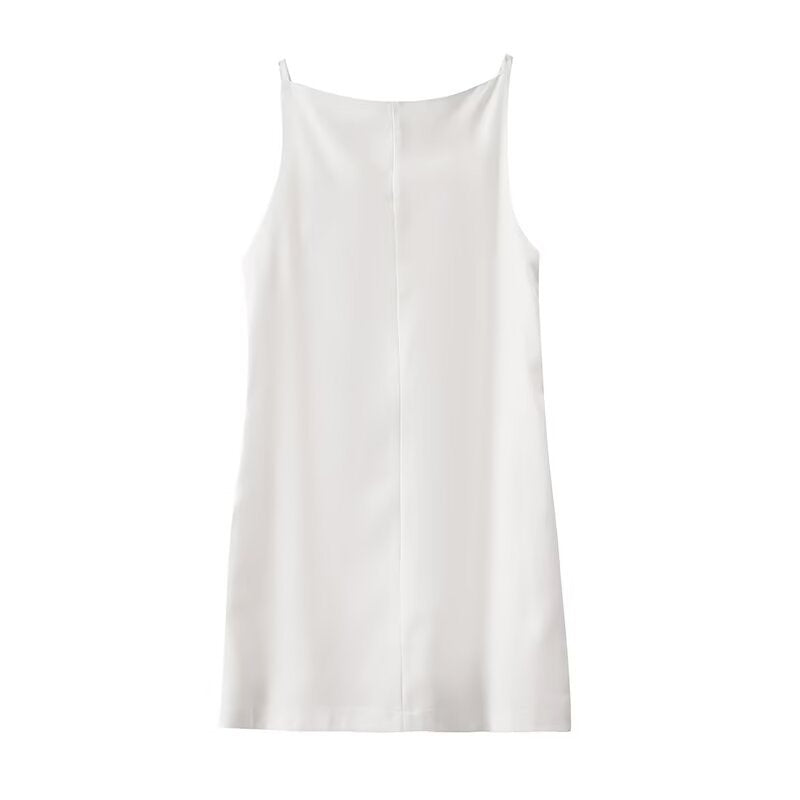 Plus Size Linen Square Neck Sleeveless Midi Dress
