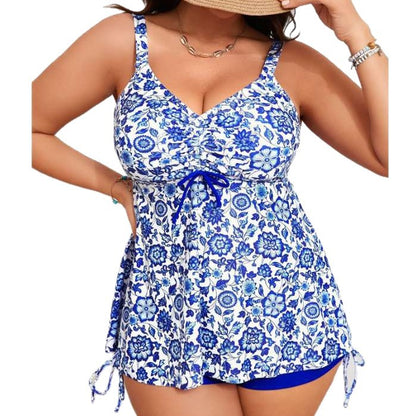 Plus Size Tankini Swimsuit with Skirt - Plus Size Clothing