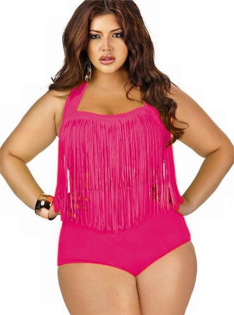 Plus Size Fringe Bikini Swimwear Set