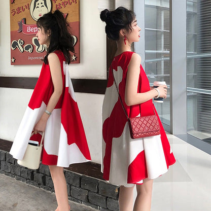 Plus Size Maternity Summer Dress Sleeveless - Plus Size Clothing
