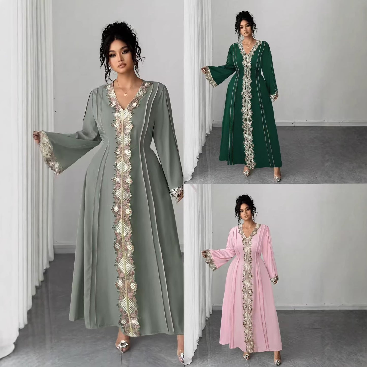 Plus Size Elegant Vintage Lace Maxi Dress