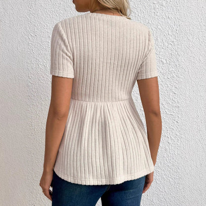 Plus Size Maternity Short Sleeve Knitwear Top - Plus Size XL-4XL - View 3
