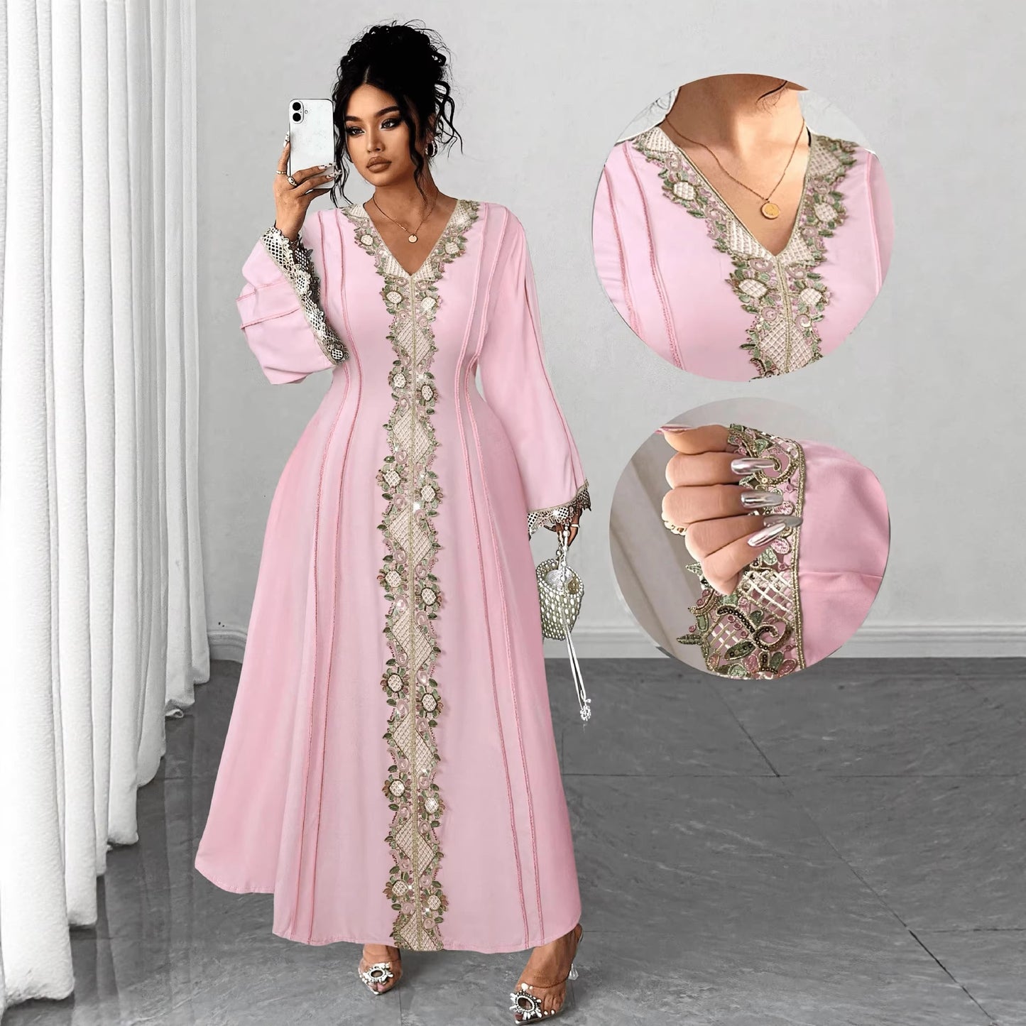 Plus Size Elegant Vintage Lace Maxi Dress