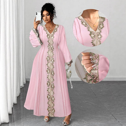 Plus Size Elegant Vintage Lace Maxi Dress - Plus Size XL-4XL - View 5
