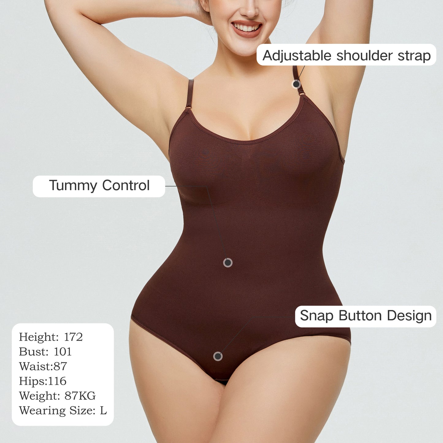 Plus Size Shapewear Bustier Bodysuit Seamless